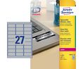 Label, Polyester, 63.5 x 29.6mm, 20x 27pcs, Silver